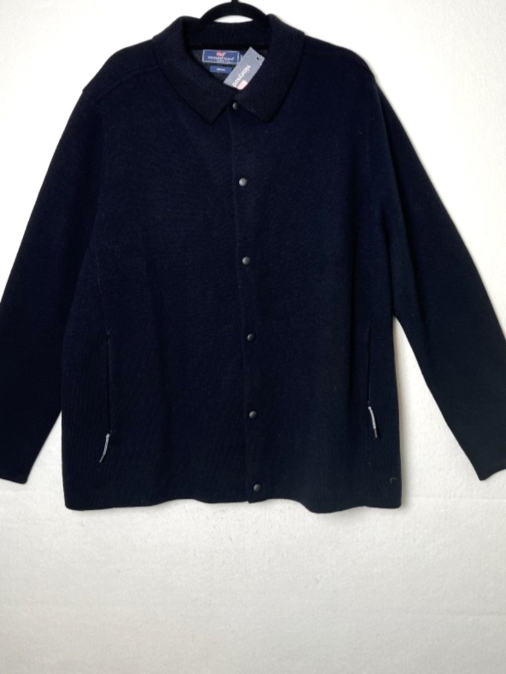 NEW Vineyard Vines Men's Coaches Jacket Merino Wool Charcoal Heather (Black) XL